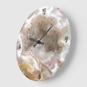 Agate Geode Foto mit Quartz Crystal Druzy Große Wanduhr (Winkel)