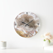 Agate Geode Foto mit Quartz Crystal Druzy Große Wanduhr (Zuhause)