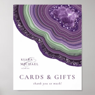 Agate Geode Glitzer Cards & Gifts Violet ID647 Poster