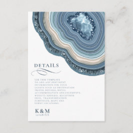 Agate Geode Glitzer Details Dusty Blue ID647 Begleitkarte