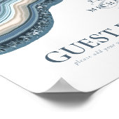 Agate Geode Glitzer Gästebuch Dusty Blue ID647 (Ecke)