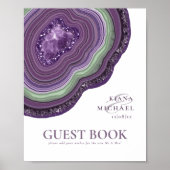 Agate Geode Glitzer Guest Book Violet ID647 Poster (Vorne)