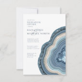 Agate Geode Glitzer Probe Dusty Blue ID647 Einladung (Vorderseite)