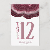 Agate Geode Glitzer Tischnummer Burgundy ID647 (Rückseite)