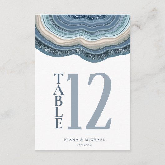 Agate Geode Glitzer Tischnummer Dusty Blue ID647 (Rückseite)