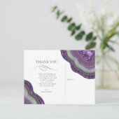 Agate Geode Glitzer Vielen Dank Violet ID647 Ankündigungspostkarte (Stehend Vorderseite)