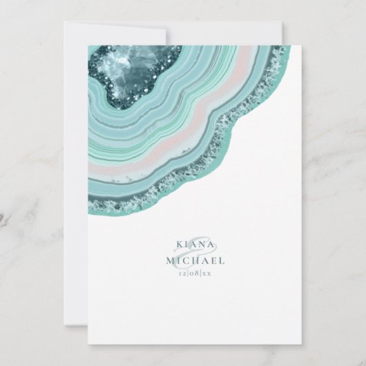 Agate Geode Glitzer Wedding Aquamarin ID647 (Rückseite)