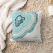 Agate Geode Glitzer Wedding Aquamarin ID647 Kissen (Decke)