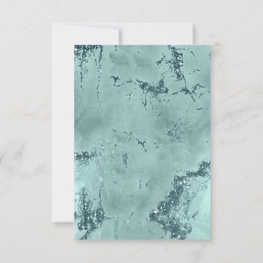 Agate Geode Glitzer Wedding Aquamarin ID647 Save The Date (Rückseite)