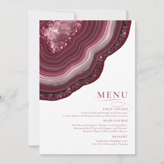 Agate Geode Glitzer Wedding Burgundy ID647 (Vorderseite)