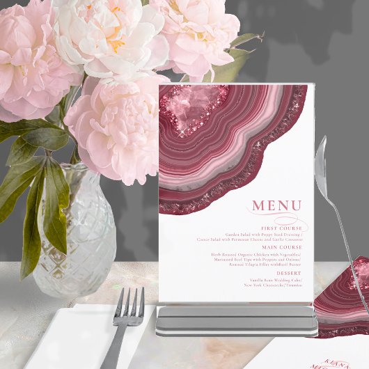 Agate Geode Glitzer Wedding Burgundy ID647