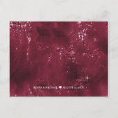 Agate Geode Glitzer Wedding Burgundy ID647 Ankündigungspostkarte (Rückseite)