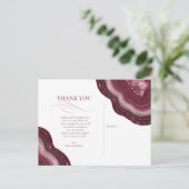 Agate Geode Glitzer Wedding Burgundy ID647 Ankündigungspostkarte (Stehend Vorderseite)