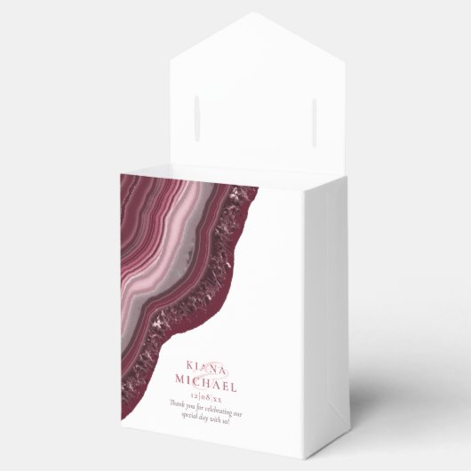 Agate Geode Glitzer Wedding Burgundy ID647 Geschenkschachtel (Geöffnet)