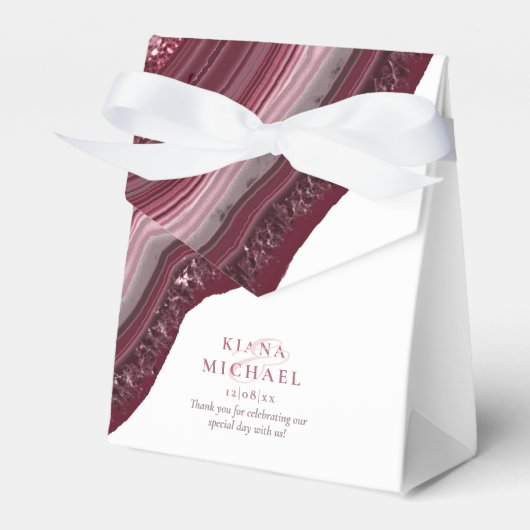 Agate Geode Glitzer Wedding Burgundy ID647 Geschenkschachtel (Vorderseite)