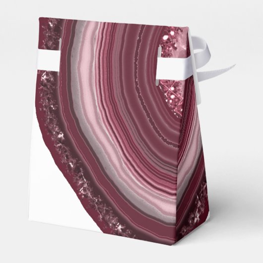Agate Geode Glitzer Wedding Burgundy ID647 Geschenkschachtel (Rückseite)