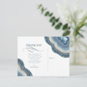 Agate Geode Glitzer Wedding Dusty Blue ID647 Ankündigungspostkarte (Stehend Vorderseite)