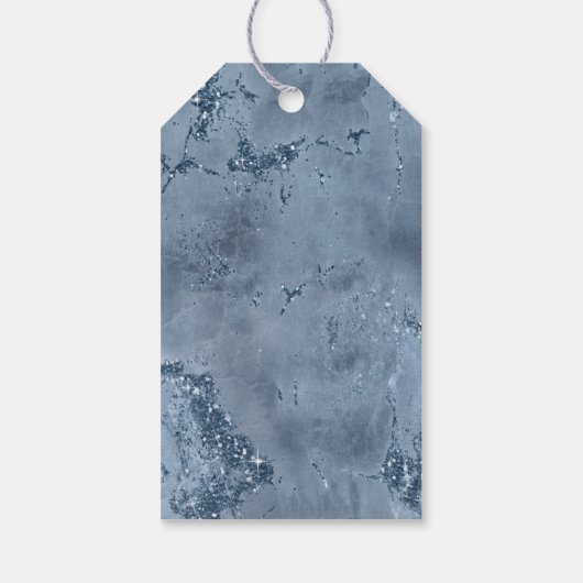 Agate Geode Glitzer Wedding Dusty Blue ID647 Geschenkanhänger (Rückseite)