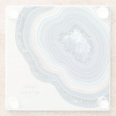 Agate Geode Glitzer Wedding Dusty Blue ID647 Glasuntersetzer (Rückseite)
