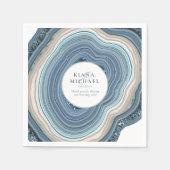 Agate Geode Glitzer Wedding Dusty Blue V2 ID647 Serviette (Vorderseite)