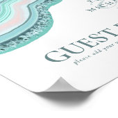 Agate Geode Glitzer Wedding Guest Book Aquamarin I Poster (Ecke)