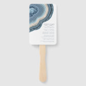 Agate Geode Glitzer Wedding Party Dusty Blue ID647 Fächer (Rückseite)