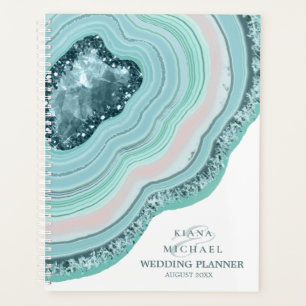 Agate Geode Glitzer Wedding Pläne Aquamarin ID647 Planer