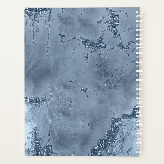 Agate Geode Glitzer Wedding Plans Dusty Blue ID647 Planer (Rückseite)