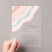 Agate Geode Glitzer Wedding Rose Gold ID647 Acryleinladungen (Insitu (Handheld))