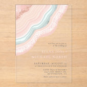 Agate Geode Glitzer Wedding Rose Gold ID647 Acryleinladungen (Vorderseite)