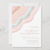 Agate Geode Glitzer Wedding Rose Gold ID647 Einladung (Vorderseite)