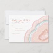 Agate Geode Glitzer Wedding Rose Gold ID647 RSVP Karte (Vorderseite)