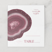 Agate Geode Glitzer Wedding Table Burgundy ID647 Platzkarte (Außenseite Aufgefaltet)