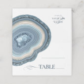 Agate Geode Glitzer Wedding Table Dusty Blue ID647 Platzkarte (Außenseite Aufgefaltet)