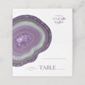 Agate Geode Glitzer Wedding Table Violet ID647 Platzkarte (Außenseite Aufgefaltet)