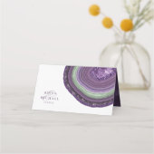 Agate Geode Glitzer Wedding Table Violet ID647 Platzkarte (Rückseite)