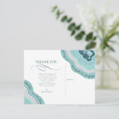 Agate Geode Glitzer Wedding Vielen Dank Aquamarin Ankündigungspostkarte (Stehend Vorderseite)