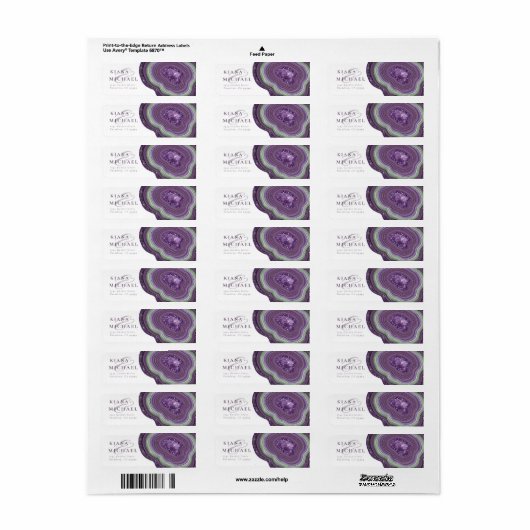 Agate Geode Glitzer Wedding Violet ID647 (Vorne)