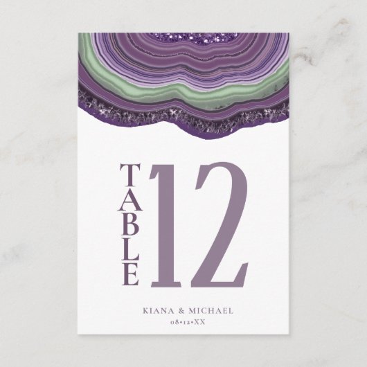 Agate Geode Glitzer Wedding Violet ID647 Einladung (Vorderseite)