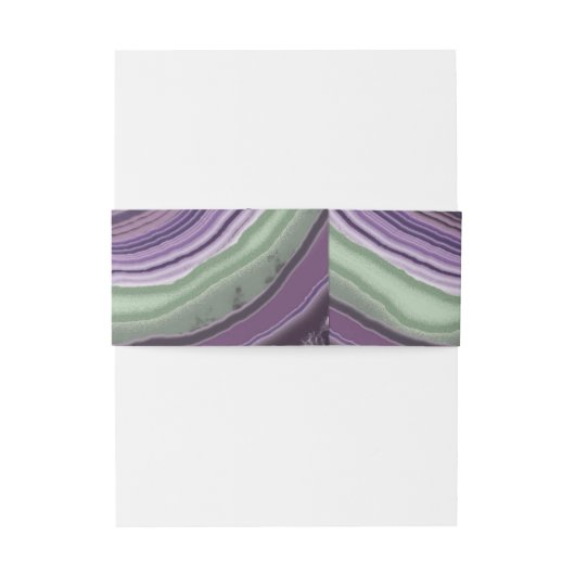 Agate Geode Glitzer Wedding Violet ID647 Einladungsbanderole (Rückseitenbeispiel)