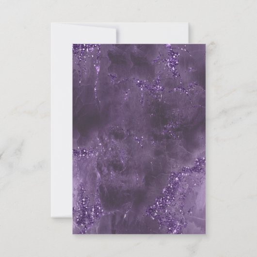 Agate Geode Glitzer Wedding Violet ID647 Save The Date (Rückseite)