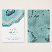 Agate Geode Glitzer Wedding Website Aquamarin ID64 (Vorne & Hinten)