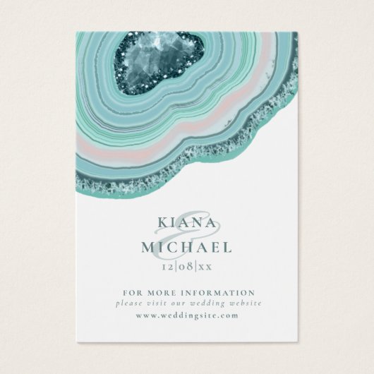 Agate Geode Glitzer Wedding Website Aquamarin ID64 (Vorderseite)