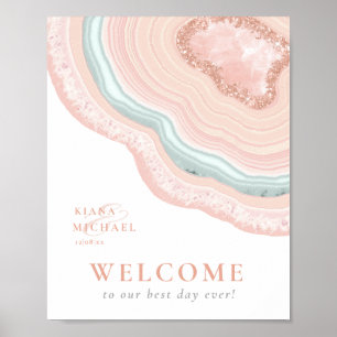 Agate Geode Glitzer Welcome Rose Gold ID647 Poster