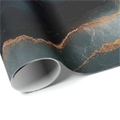 Agate Geode Gold und Navy Blue Marmor Geschenkpapier (Rolleneckpunkt)