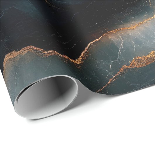 Agate Geode Gold und Navy Blue Marmor Geschenkpapier (Rolleneckpunkt)