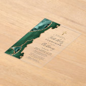 Agate Geode Green Gold Erste Heilige Kommune Acryleinladungen (Ablage )