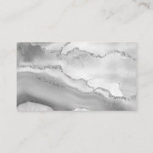 Agate Geode Jewelry Designer Gray White Silver Visitenkarte (Rückseite)
