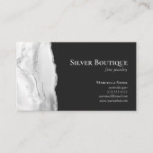 Agate Geode Jewelry Designer Gray White Silver Visitenkarte (Vorderseite)