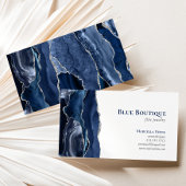 Agate Geode Jewelry Designer Navy Blue Silver Visitenkarte